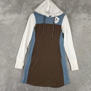 Critical Role Hoodie Dress Womens XS Brown Blue White Graphic Thumbholes D&D